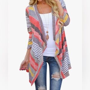 🔴 WOMENS 3/4 SLEEVE LOOSE CARDIGAN KIMONO - SUPER CUTE - WORN ONCE 🔴